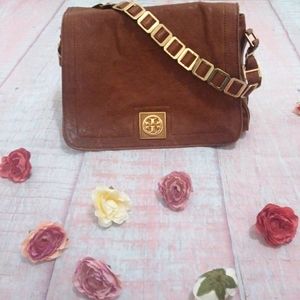 Tory Burch Louisa Brown Leather Messenger/Crossbody